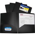 C-Line Products C-Line Products Two-Pocket Heavyweight Poly Portfolio Folder, Black, 25 Folders/Set 33951-BX